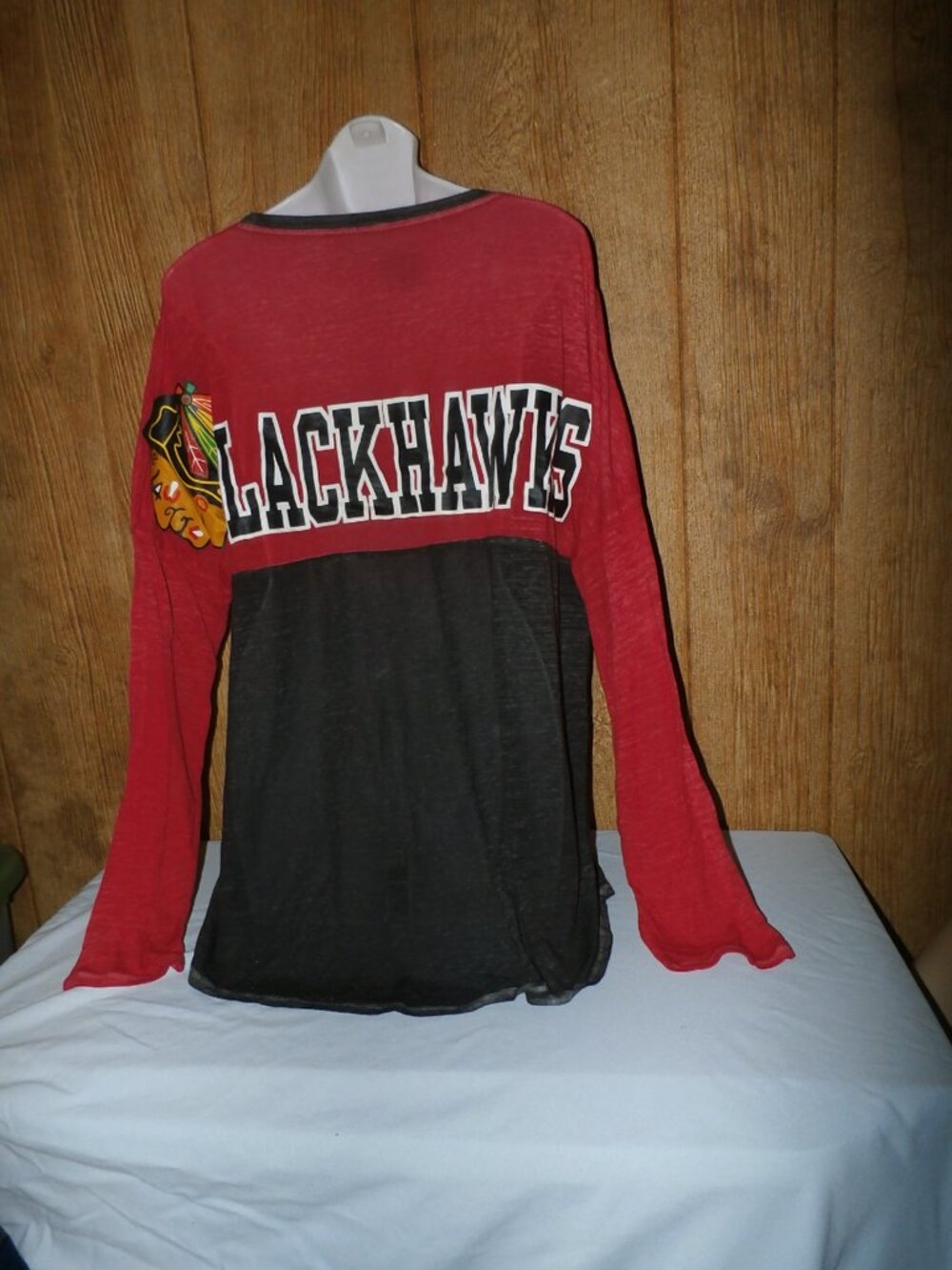 Chicago Blackhawks Jersey Style Shirt Chief Logo NHL Women’s
